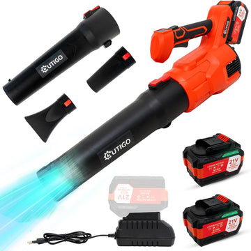 Leaf Blower, Electric Leaf Blower with 2 x 4.5 Ah 21 V Battery and Charger, 49 m/s, 3.9 m³/min, Battery Blower for Lawn Care, Elimination of Leaves/Mud/Snow/Car Dust