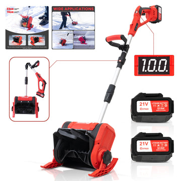 OUTIGO Snow Shovel Cordless,21V Electric Snow Blower with 2 X 4.0Ah Replaceable Batteries,with 23CM Width 16 CM Depth and 8M throw distance,Adjustable Handle for Driveways & Sidewalks