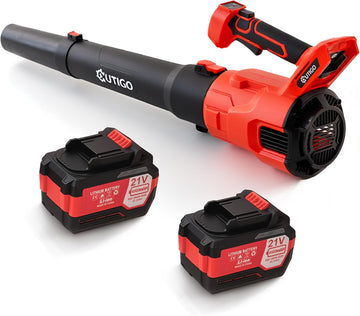Leaf Blower, Electric Leaf Blower with 2 x 4.5 Ah 21 V Battery and Charger, 49 m/s, 3.9 m³/min, Battery Blower for Lawn Care, Elimination of Leaves/Mud/Snow/Car Dust