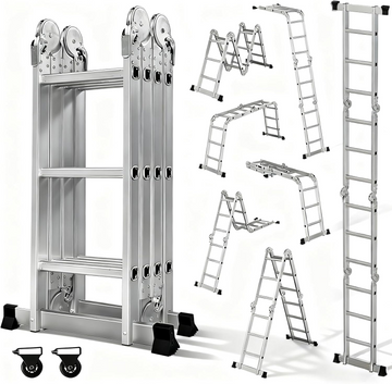 Folding Ladder Multi-Purpose Aluminium Extension 7 in 1 Step Heavy Duty Combination 4*3