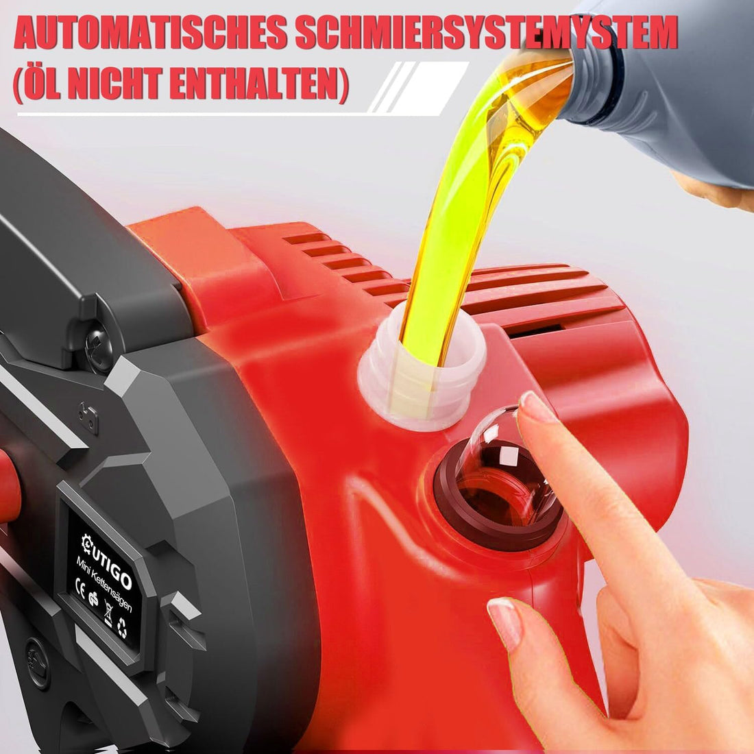 OUTIGO Mini Kettensägen mit Akku, 6 Zoll Elektro Kettensäge, 2 Akkus 3000mAh, Kettensäge 3 Kettensägen + 1 Kettenführungsschiene, Mini Akku Elektro Kettensäge, Kettensäge 800W