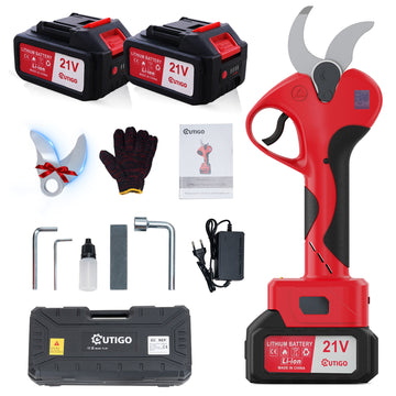 Professional Electric Garden Shears, 40 mm Battery Grtenscher, 2 x 3000 mAh Lithium Rechargeable Battery, Pruning Shears, Vine Shears, Tree Shears, Rose Scissors
